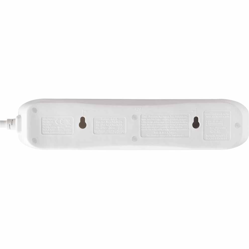 Masterplug 13amp 4m 4 Gang White Surge Protected Extension Lead Image 6