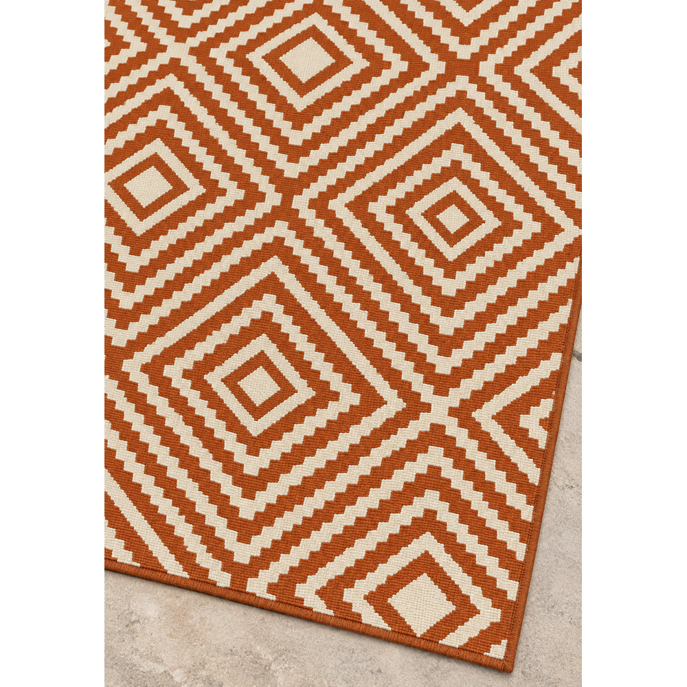 Portland Rugstyle Terracotta Large Diamond Rug 80 x 150cm Image 3