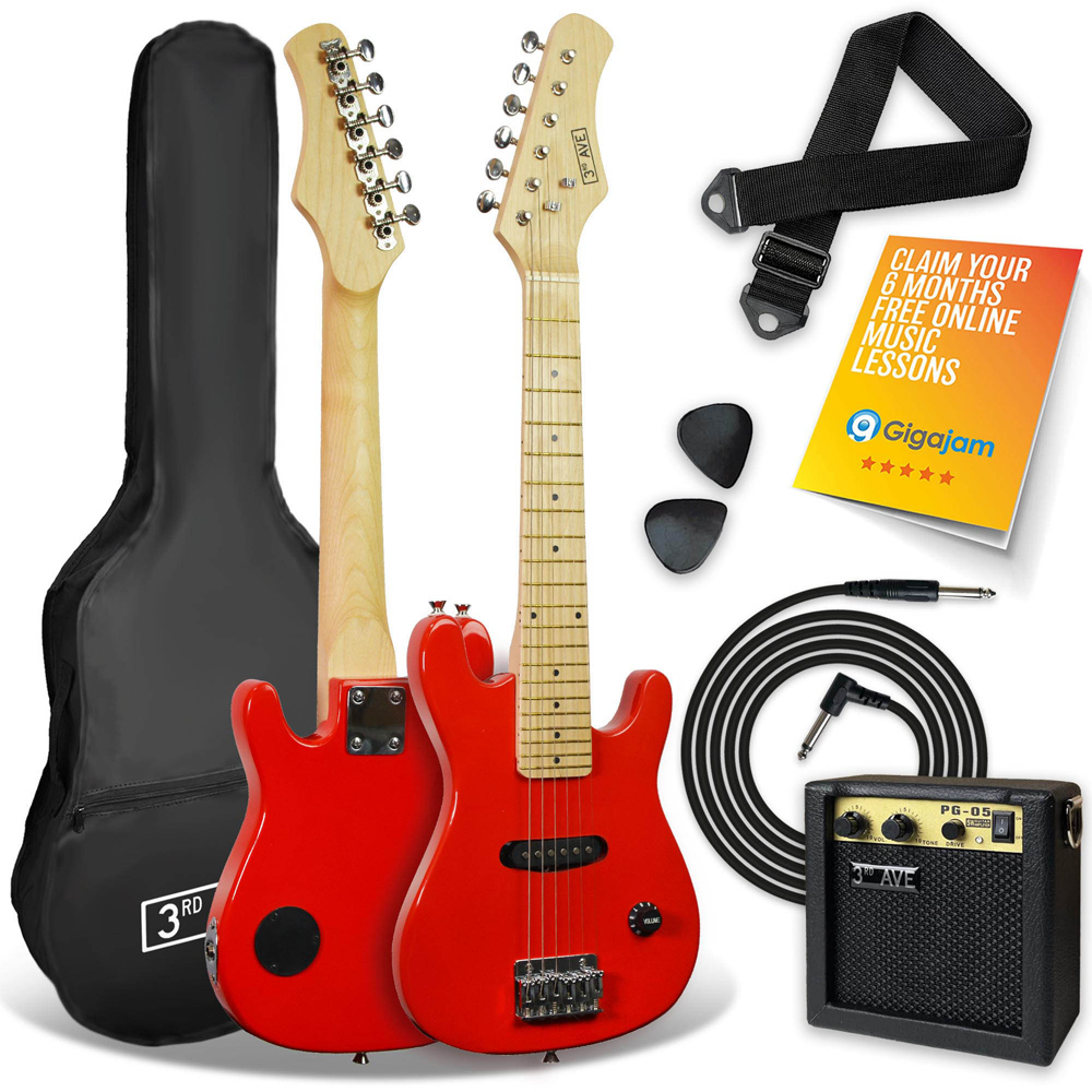 3rd Avenue Red Junior Electric Guitar Set Image 1