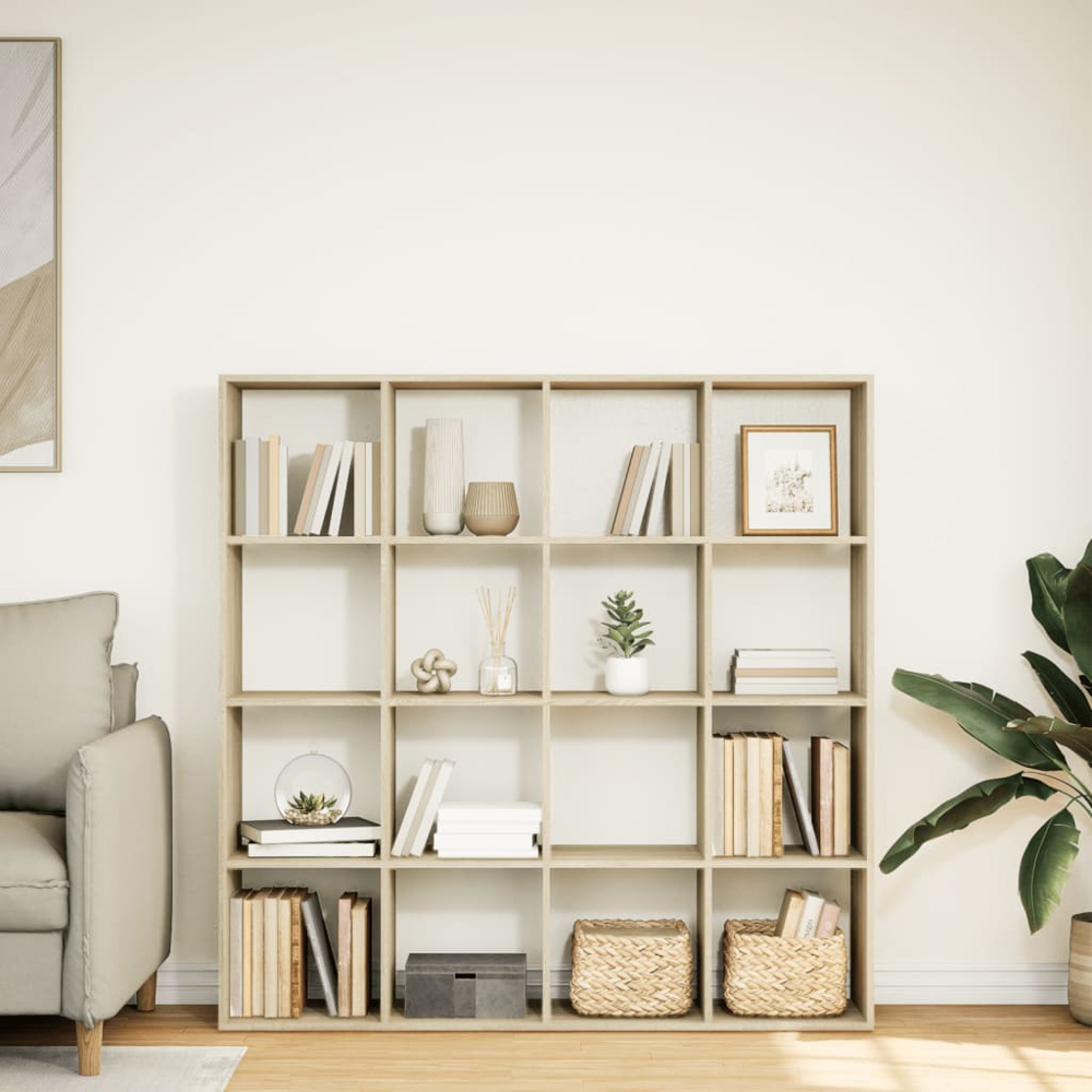 vidaXL 16 Shelf Sonoma Oak Bookcase Image 8