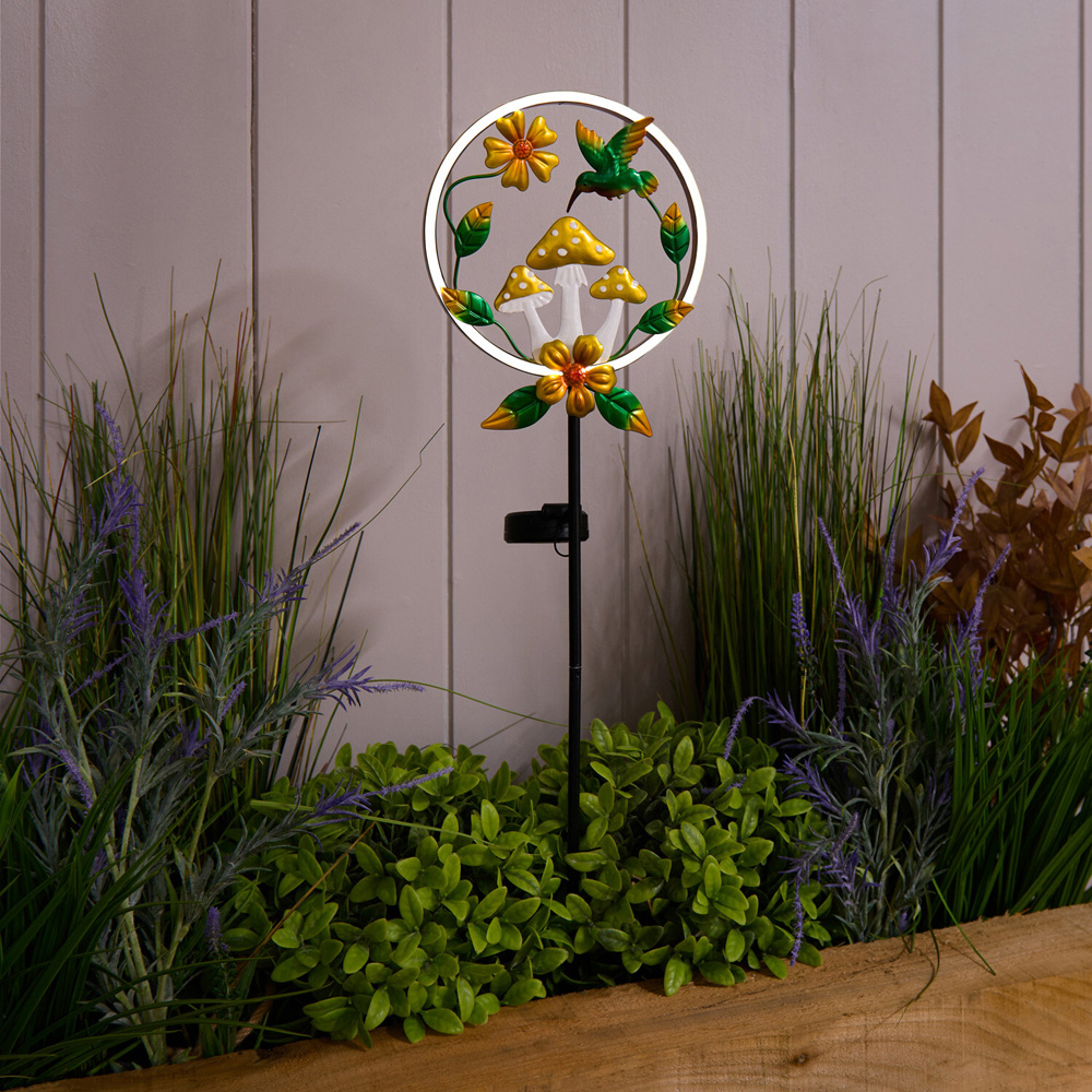 Solar Neon Windchime Mushroom Stake Light Image 5