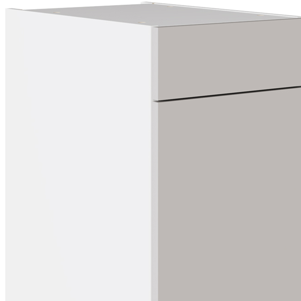 Kitchen Kit Slab Supergloss Light Grey Drawerline Base Cabinet 400mm Image 2