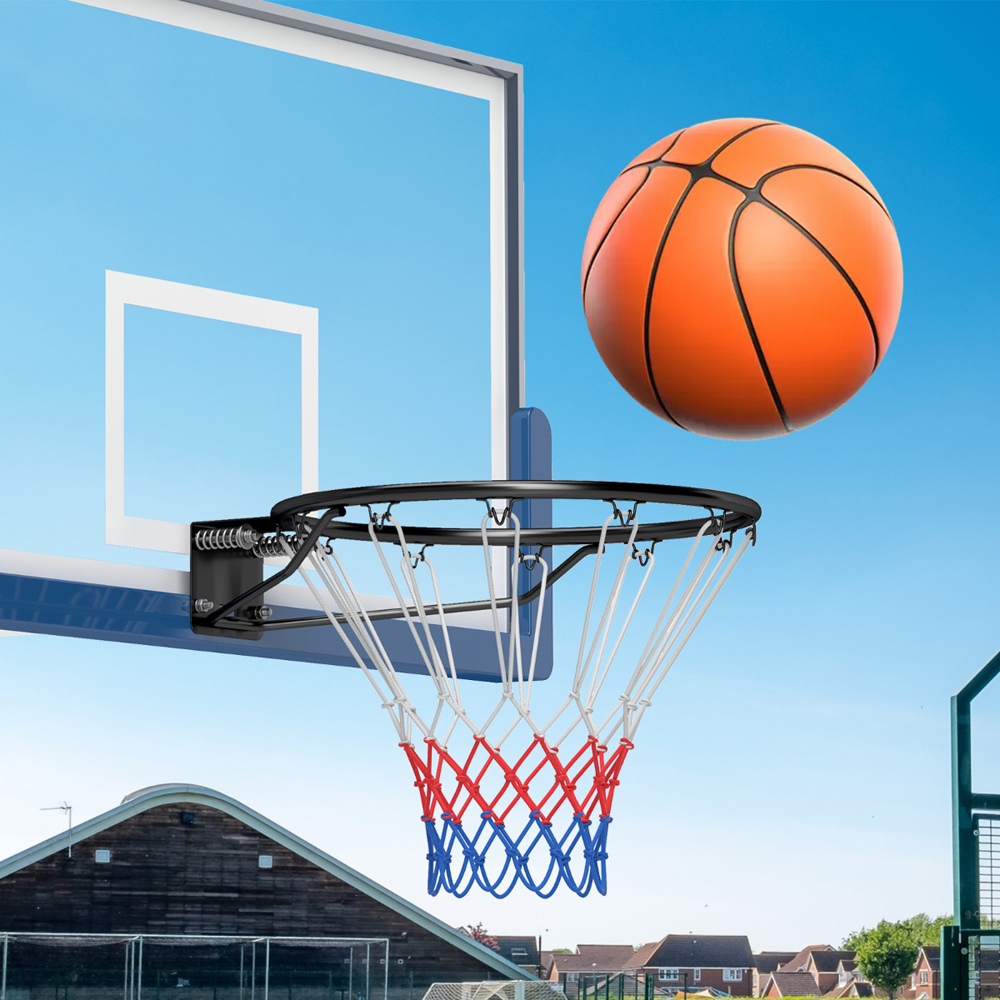 Costway Wall Mounted Basketball Hoop with Double Spring Image 2