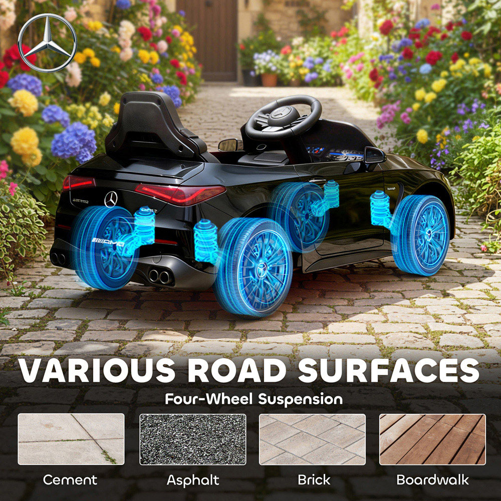 Tommy Toys Kids Black Licensed Mercedes AMG Electric Ride On Car with Remote and Seatbelt 12V Image 8