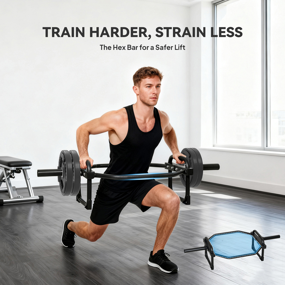 SPORTNOW Olympic Hex Barbell Trap Bar Image 9
