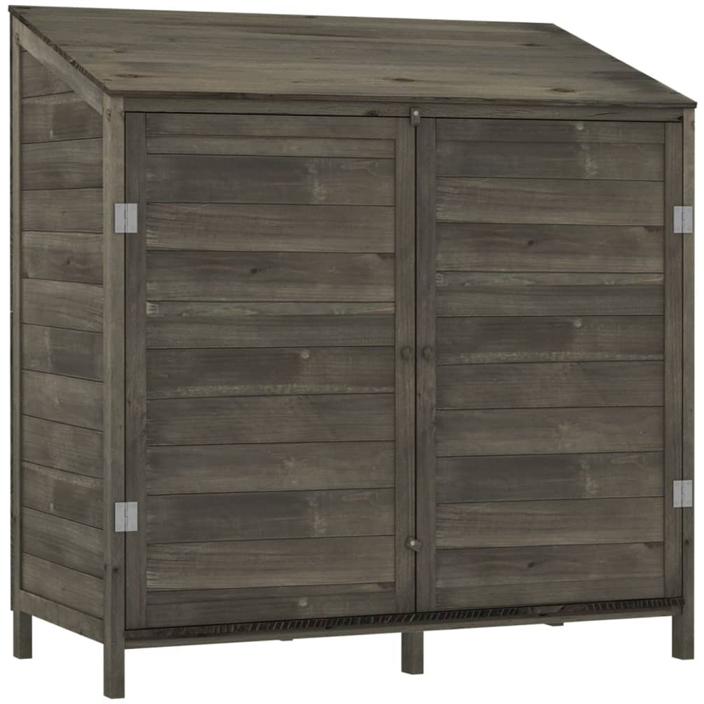 vidaXL 3.3 x 1.7ft Anthracite Wooden Pent Garden Shed Image 1