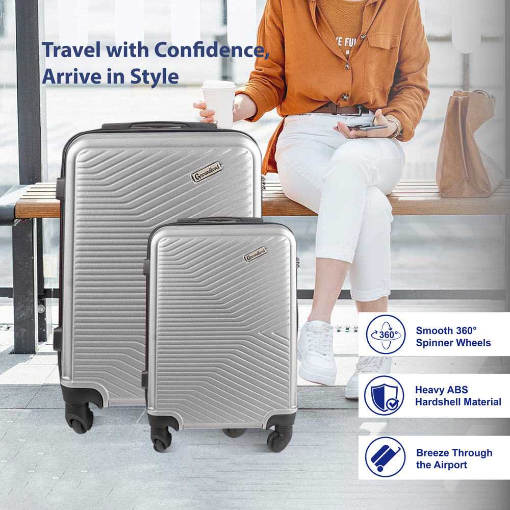 Groundlevel Infinity Set of 3 Silver Luggage Suitcase Image 4