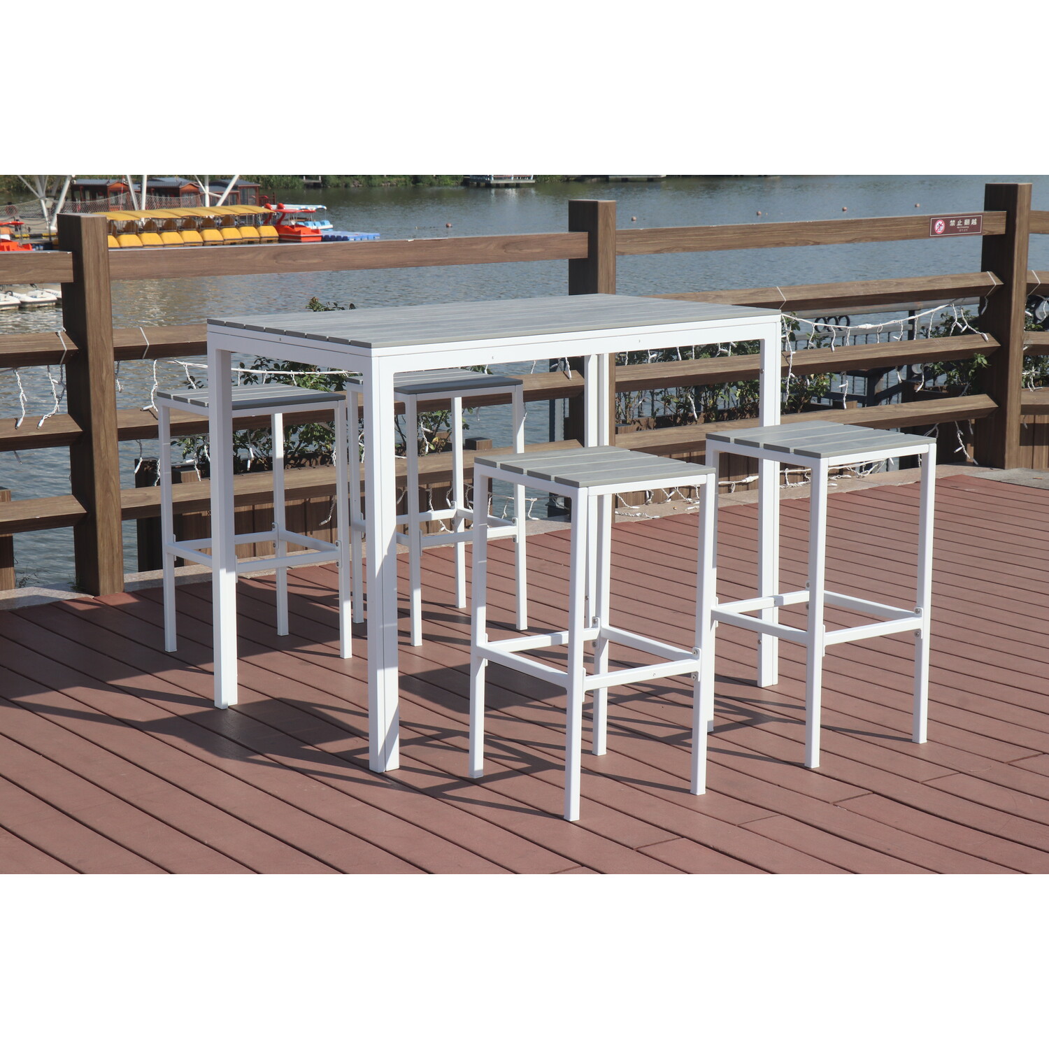 Larrisa 4 Seater Bar Set White Image 2