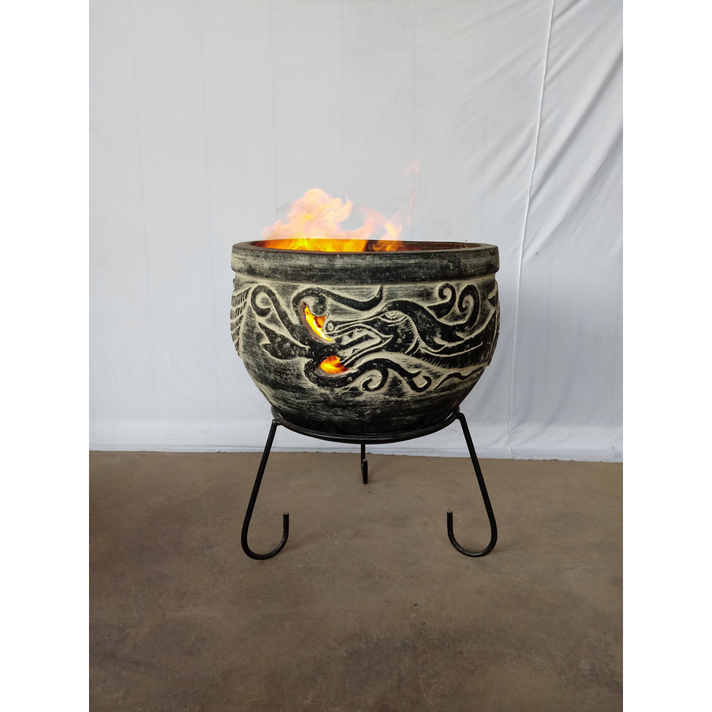Gardeco WYND The Dragon Celtic Theme Charcoal Fire Pit with Stand Image 4