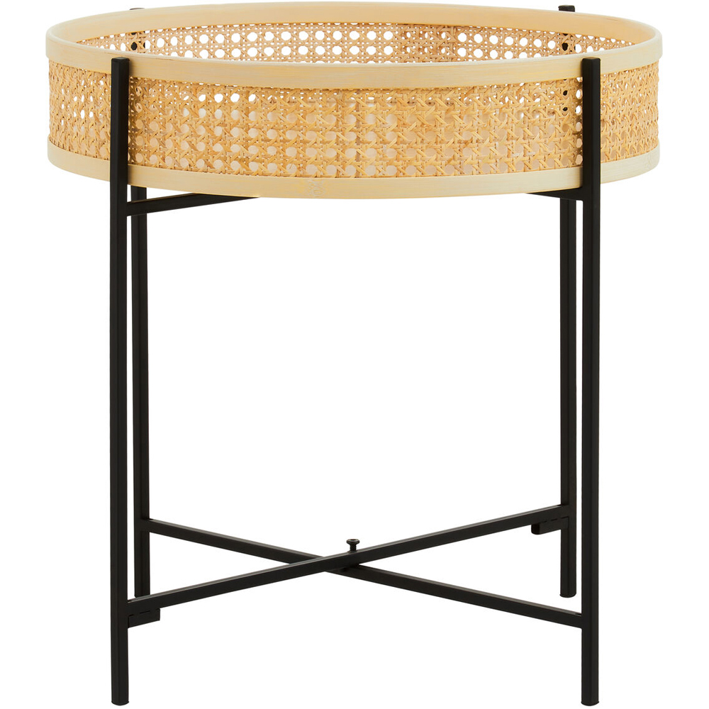 Premier Housewares Natural Side Table with Cross Legs Image 4