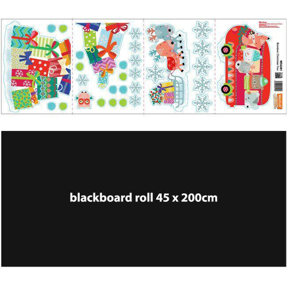 Walplus Reindeer Christmas Tree and Colourful Snowflakes Self Adhesive Wall Sticker 52 Piece Image 3