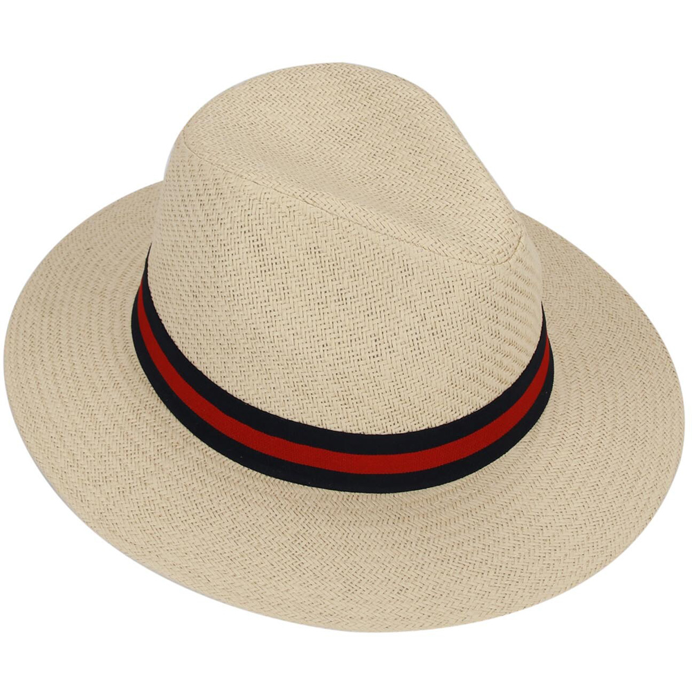 Red Band Straw Hat - Natural Image 1
