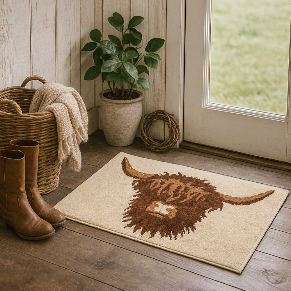 Allure Bath Fashions Luxury Highland Cow Brown Non Slip Bath Mat 50 x 80cm Image 6
