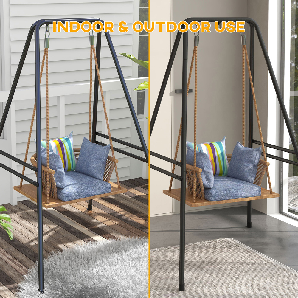 Outsunny Black Metal Frame Hammock Chair Stand Image 7