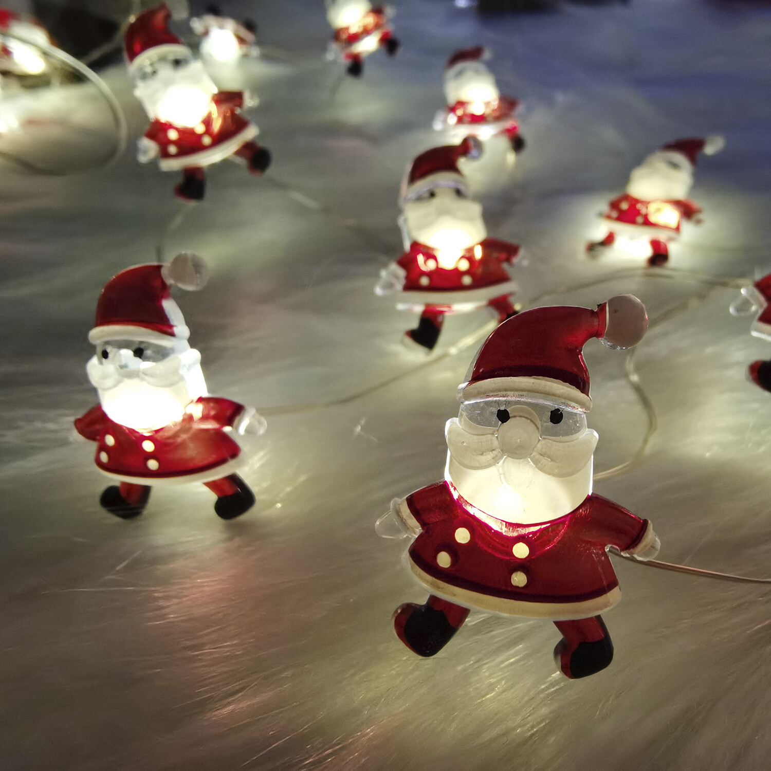 Santas Savers Santa Character Wire Lights Image