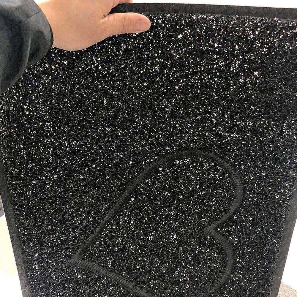 Oseasons Black Heart Embossed Doormat with Open Back 60 x 40cm Image 3