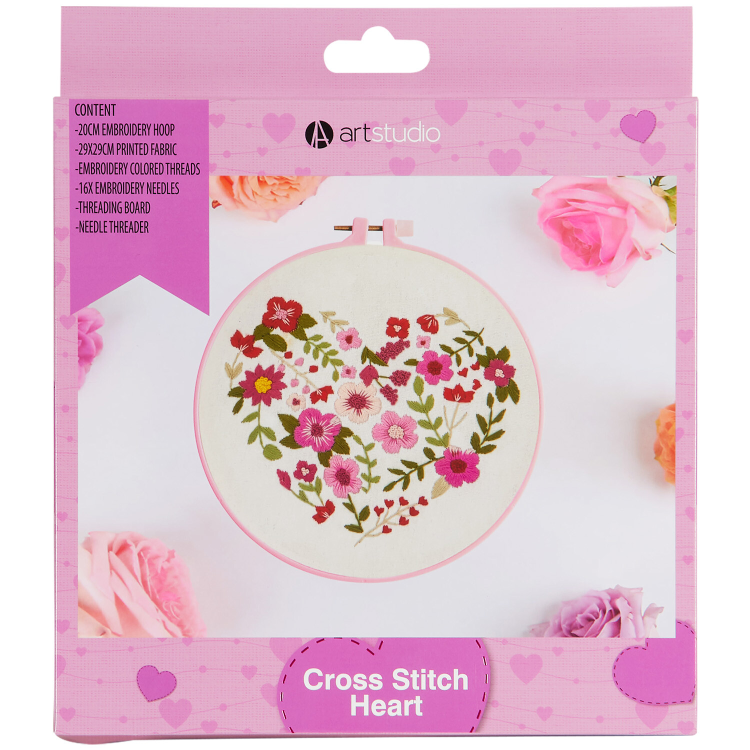 Cross Stitch Heart - Multicolour Image 1