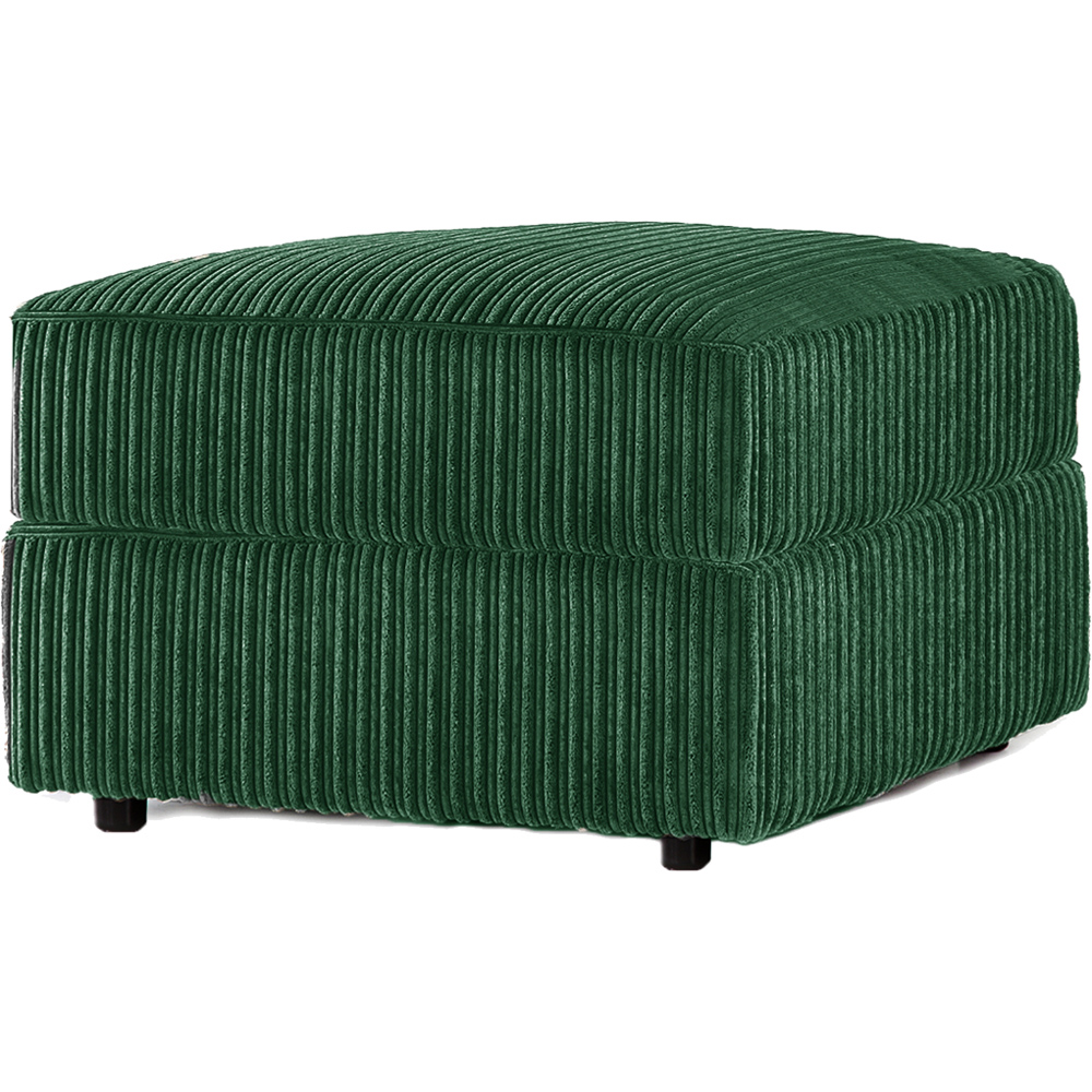Luxor Green Jumbo Cord Footstool Image 3