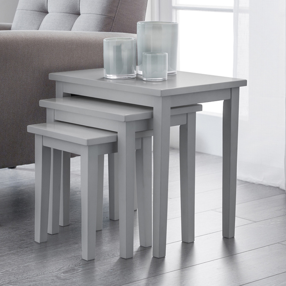 Julian Bowen Cleo Grey Nest of Tables Set of 3 Image 1