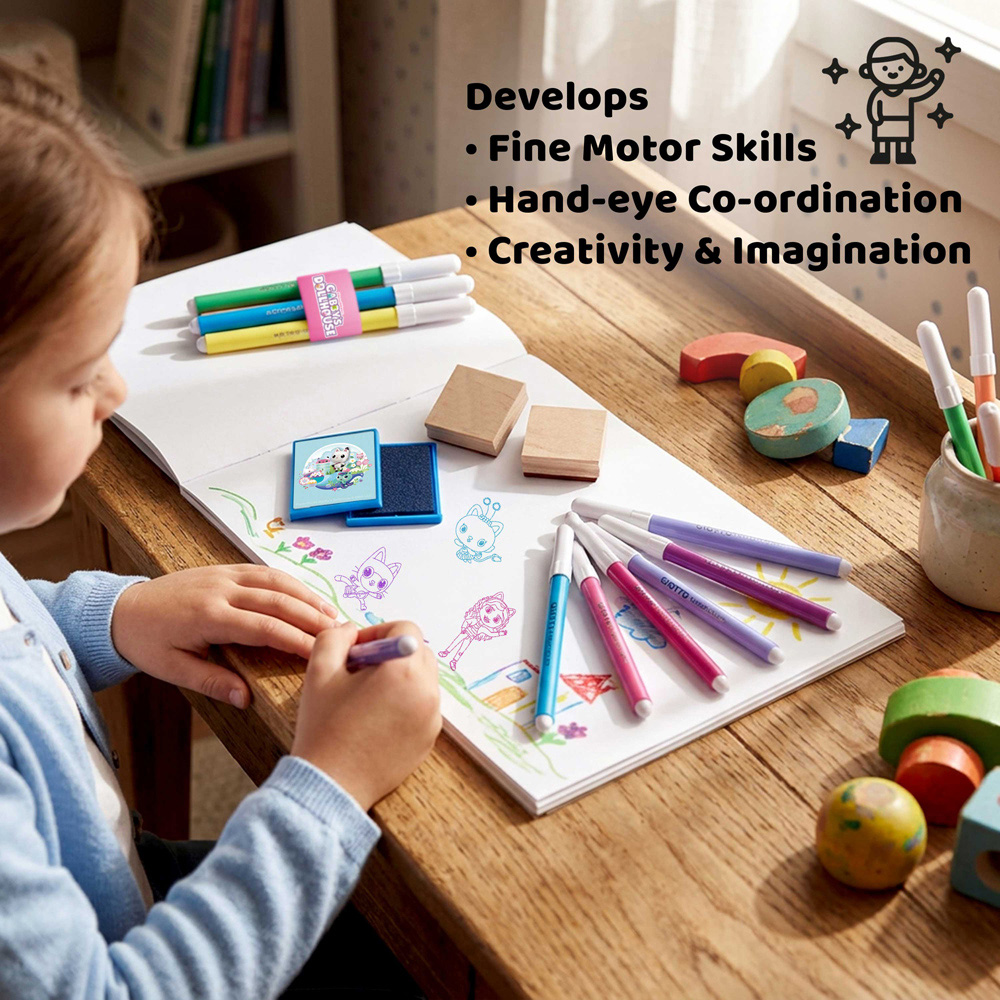 Dreamworks Gabby’s Dollhouse Blister Kids Craft and Stationery Set with 2 Stamps Image 3