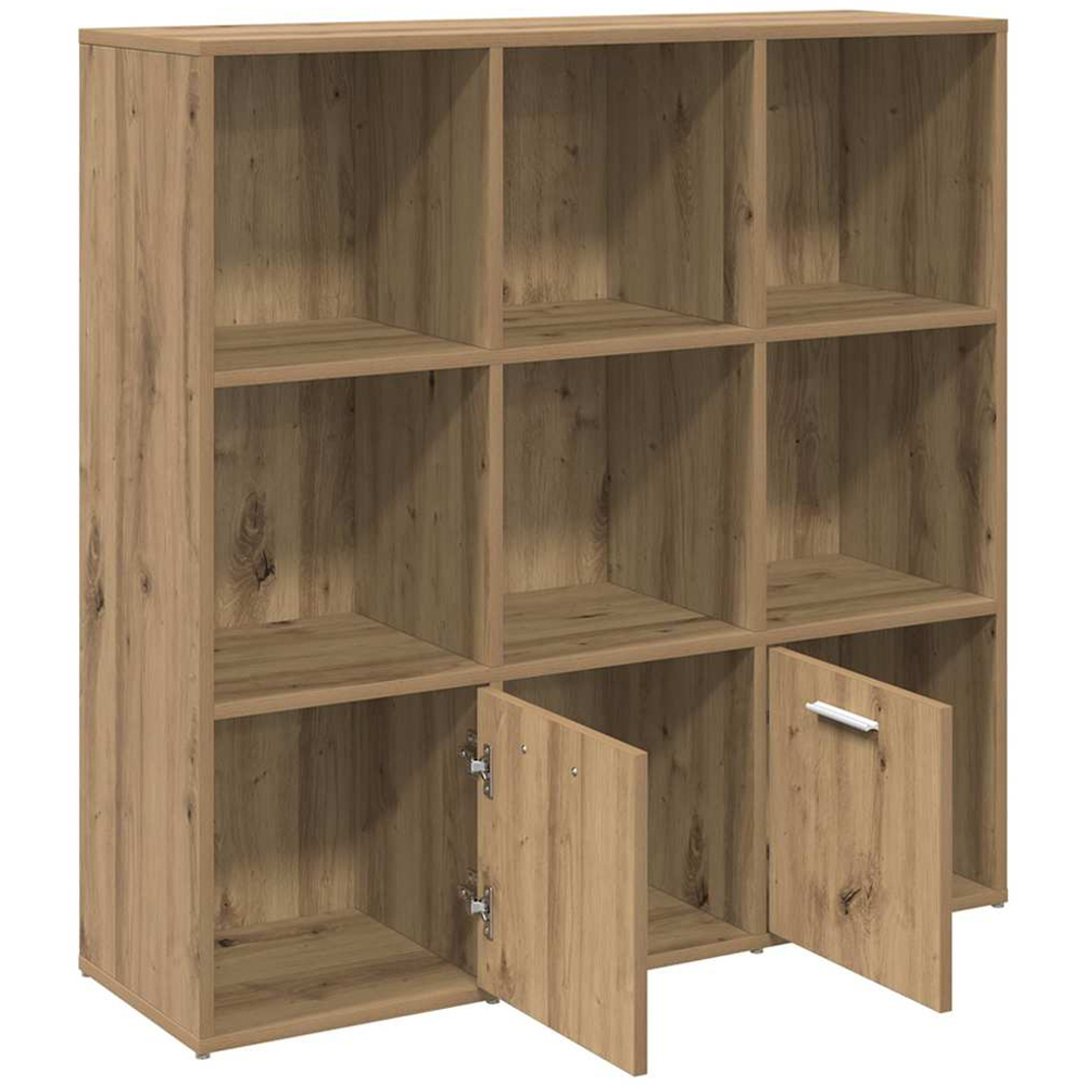 vidaXL 2 Door 7 Open Shelf Artisan Oak Storage Cabinet Image 5