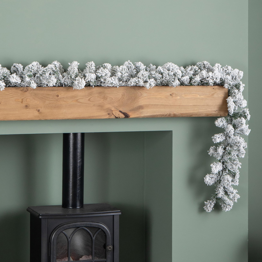 Samuel Alexander Imperial Snowy Christmas Garland with 180 Tips 270cm Image 3
