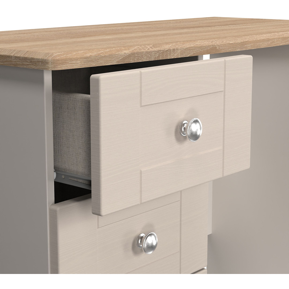 Crowndale Sussex 3 Drawer Kashmir Ash and Bardolino Oak Vanity Dressing Table Ready Assembled Image 5