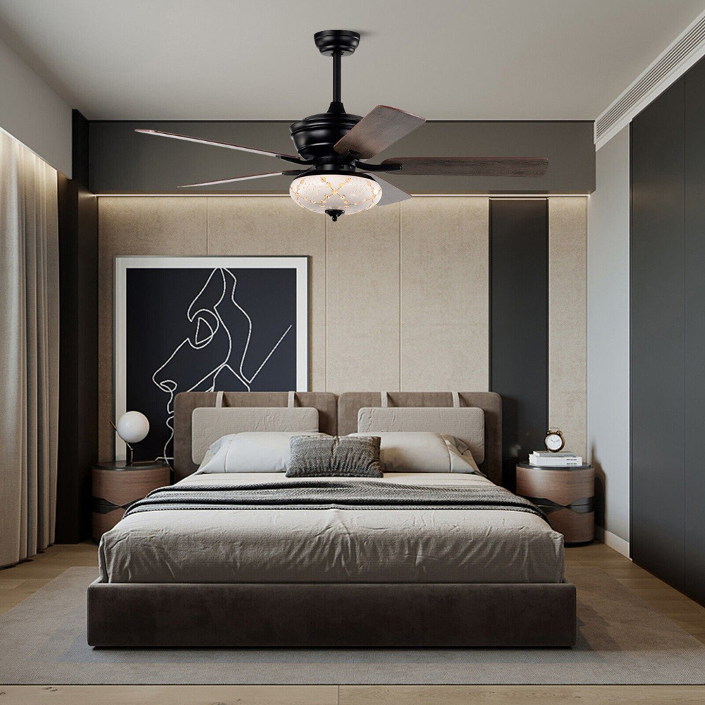 Costway Black Ceiling Fan with Light and Remote Control Image 4