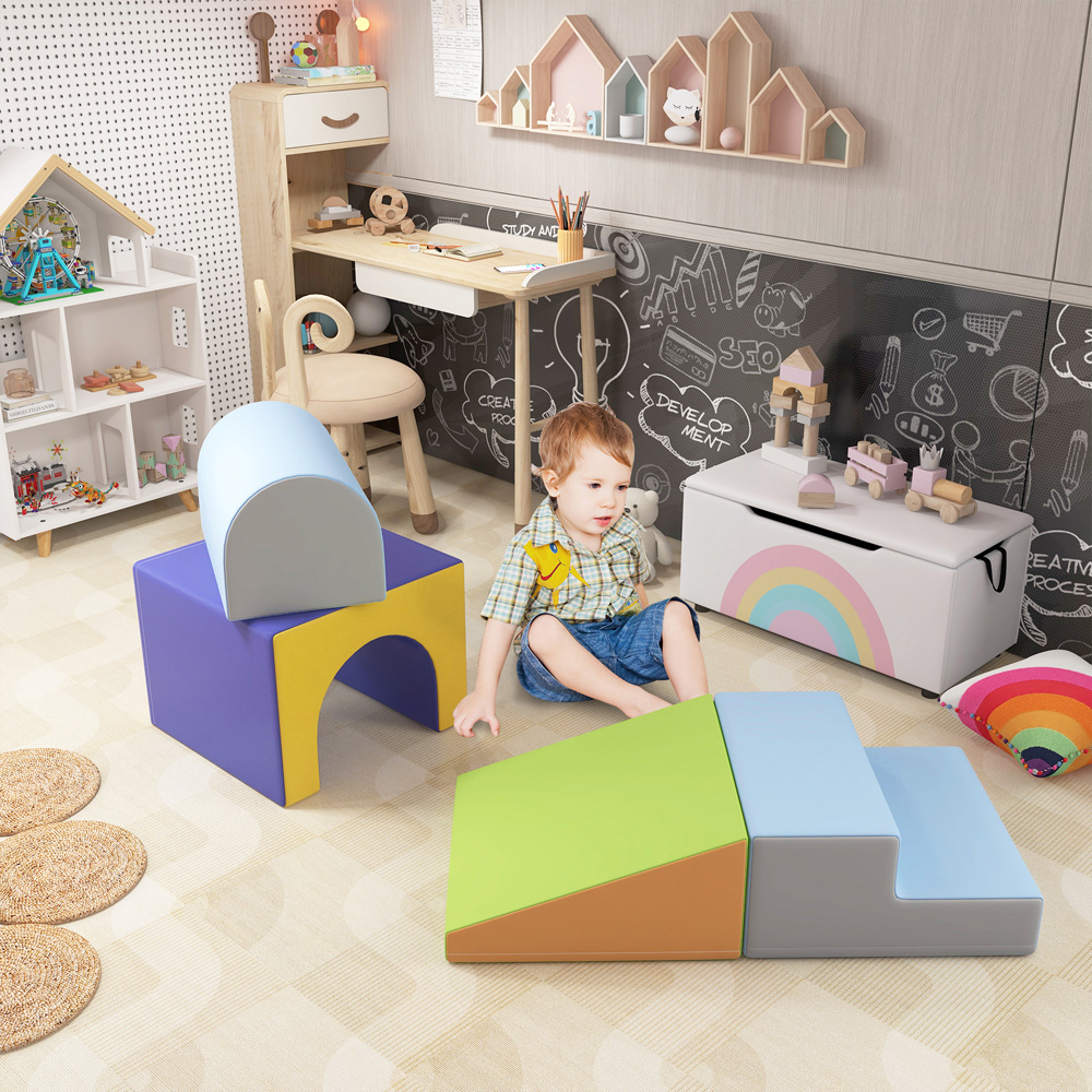 Tommy Toys Kids Blue Soft Foam Block Playset 4 Piece Image 2