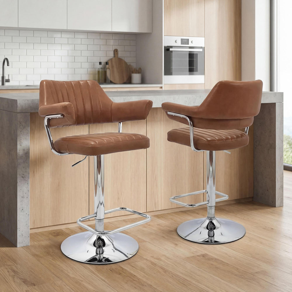 Portland Monza Tan Swivel Bar Stool Image 8