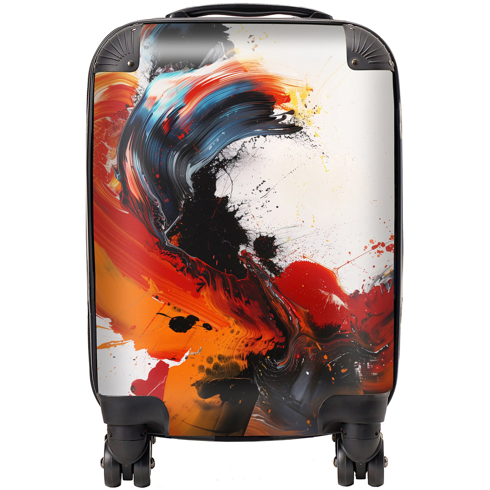 Warren Reed Designer Small Fiery Waves Abstract Motion Suitcase Image 1