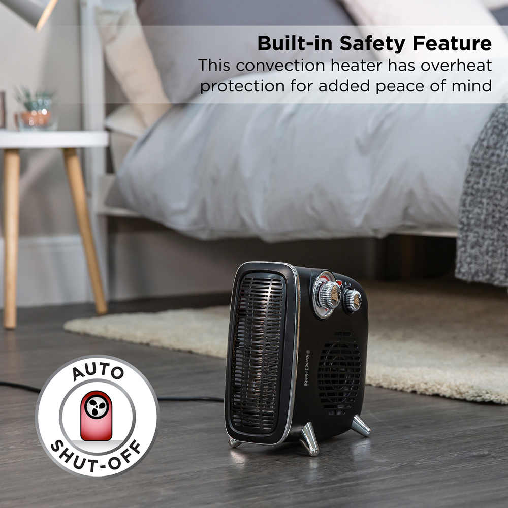 Russell Hobbs RHRETHFH1001B Retro Black Fan Heater 1800W Image 7