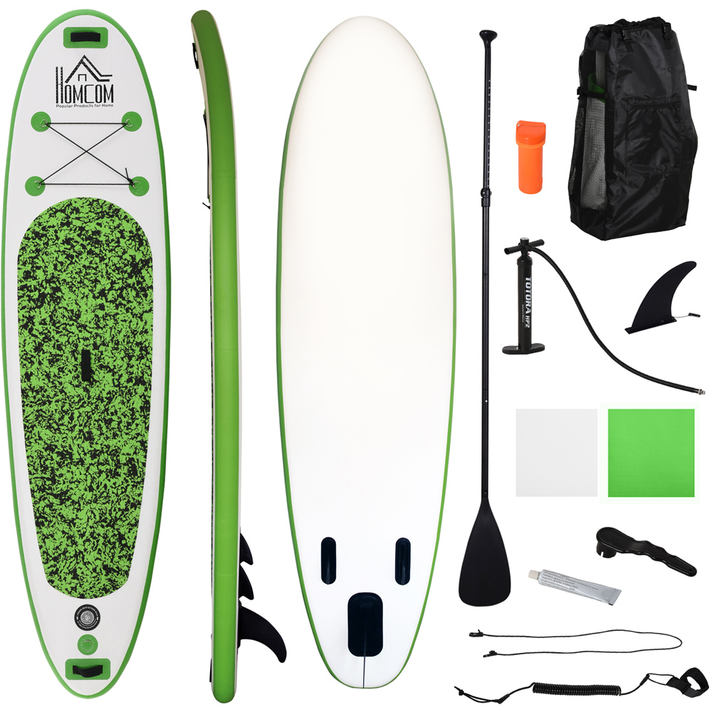 HOMCOM Non-Slip Panel Inflatable Paddle Board with Air Pump10ft Image 1