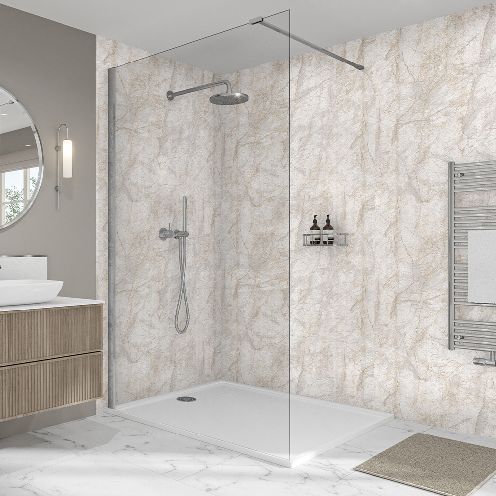 Wetwall Elite Himalayan Marble Post Formed Shower Panel 2420 x 160mm Image 1