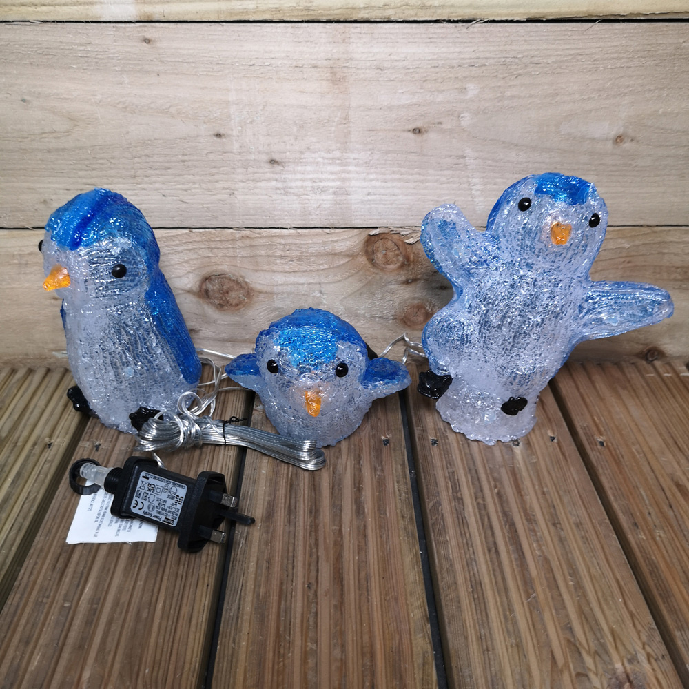 Samuel Alexander 30 Ice White LED Acrylic Penguins Christmas Decoration Set of 3 Image 8