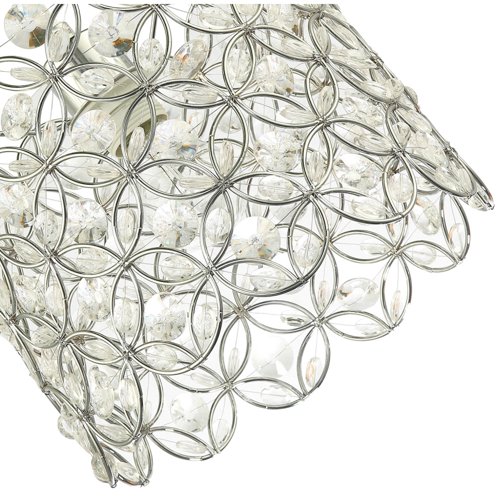 Happy Homewares Chrome Plated Drum Pendant Light Shade with Acrylic Bead Image 5