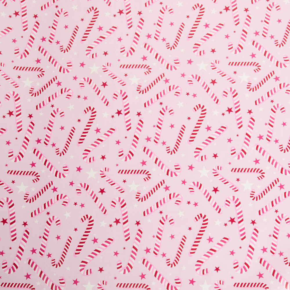 Festive Candy Cane Gift Wrap 4m - Red Image 7