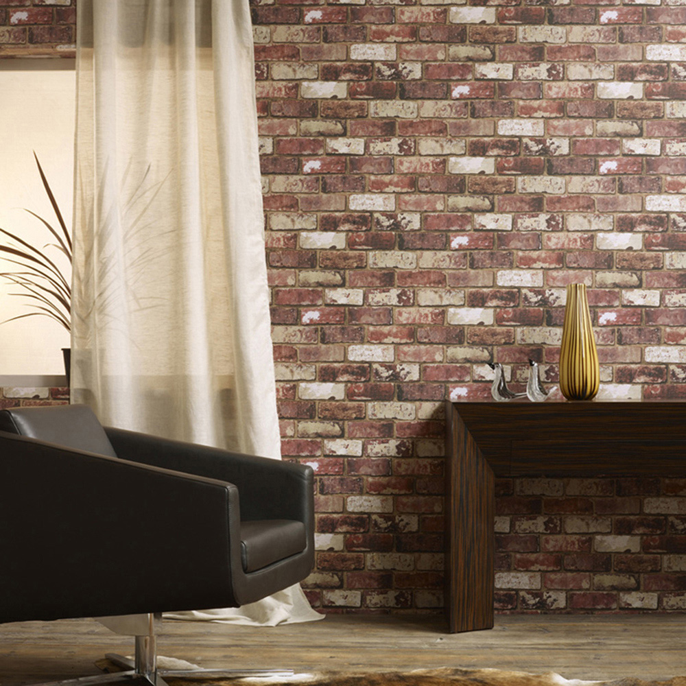 Boutique Brick Wall Red Wallpaper Image 3