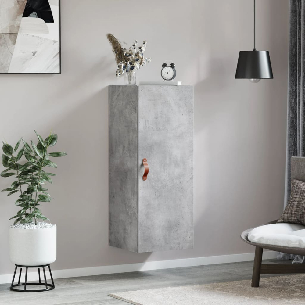 vidaXL Single Door Concrete Grey Wall Mounted Narrow Cabinet Image 3