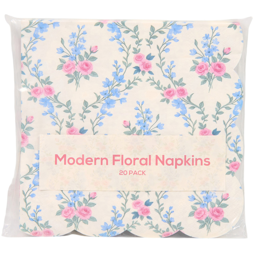 Pack of 20 Modern Floral Napkins Image 3