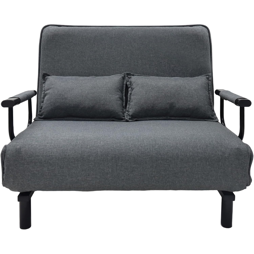 Alivio 2-in-1 Double Grey Adjustable Backrest Foldable Sofa Bed Image 2