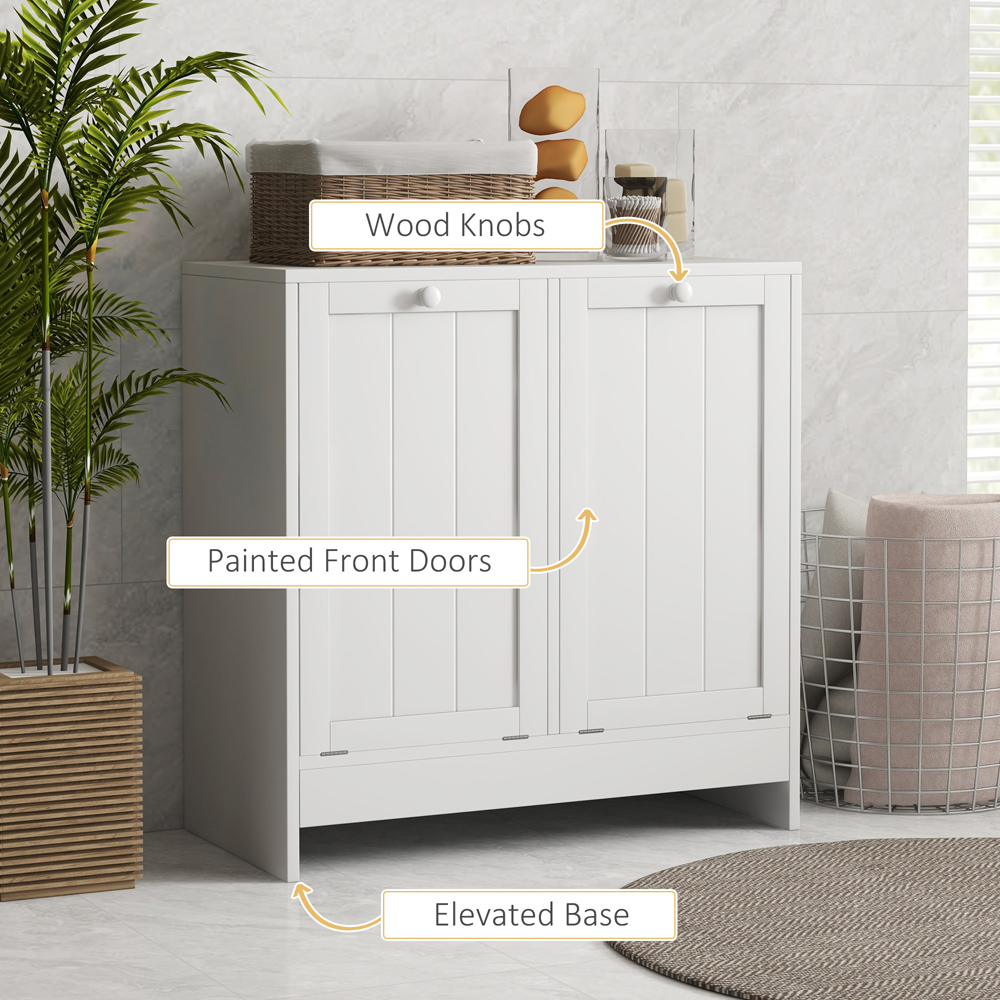 Portland Kleankin 2 Door White Tilt Out Laundry Storage Cabinet Image 5