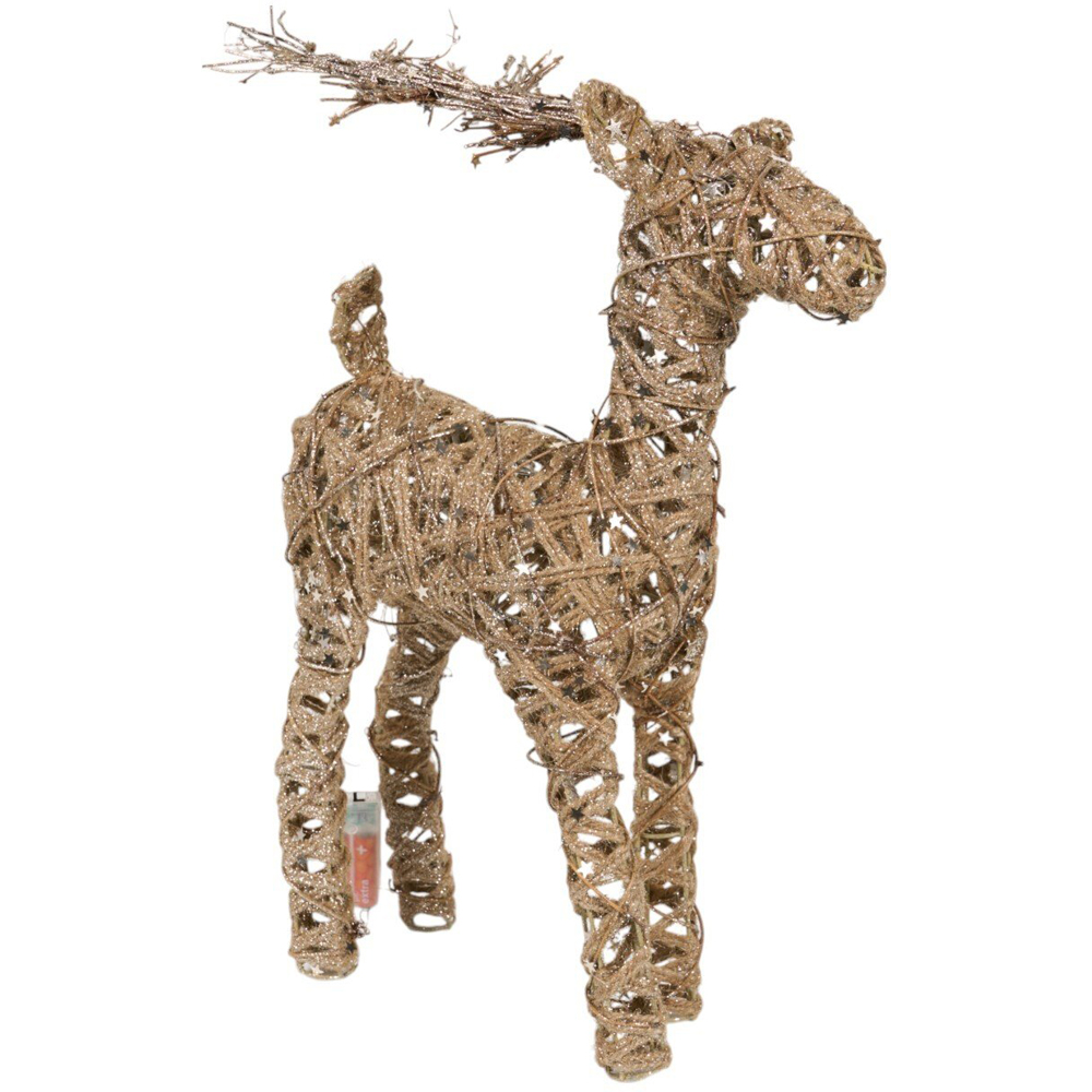 LED Rattan Reindeer Standing DecorationBrown Image 2