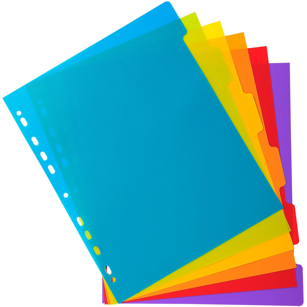 Exacompta Campus A4 Maxi 6 Section Translucent Polypropylene Divider 25 Pack Image 2