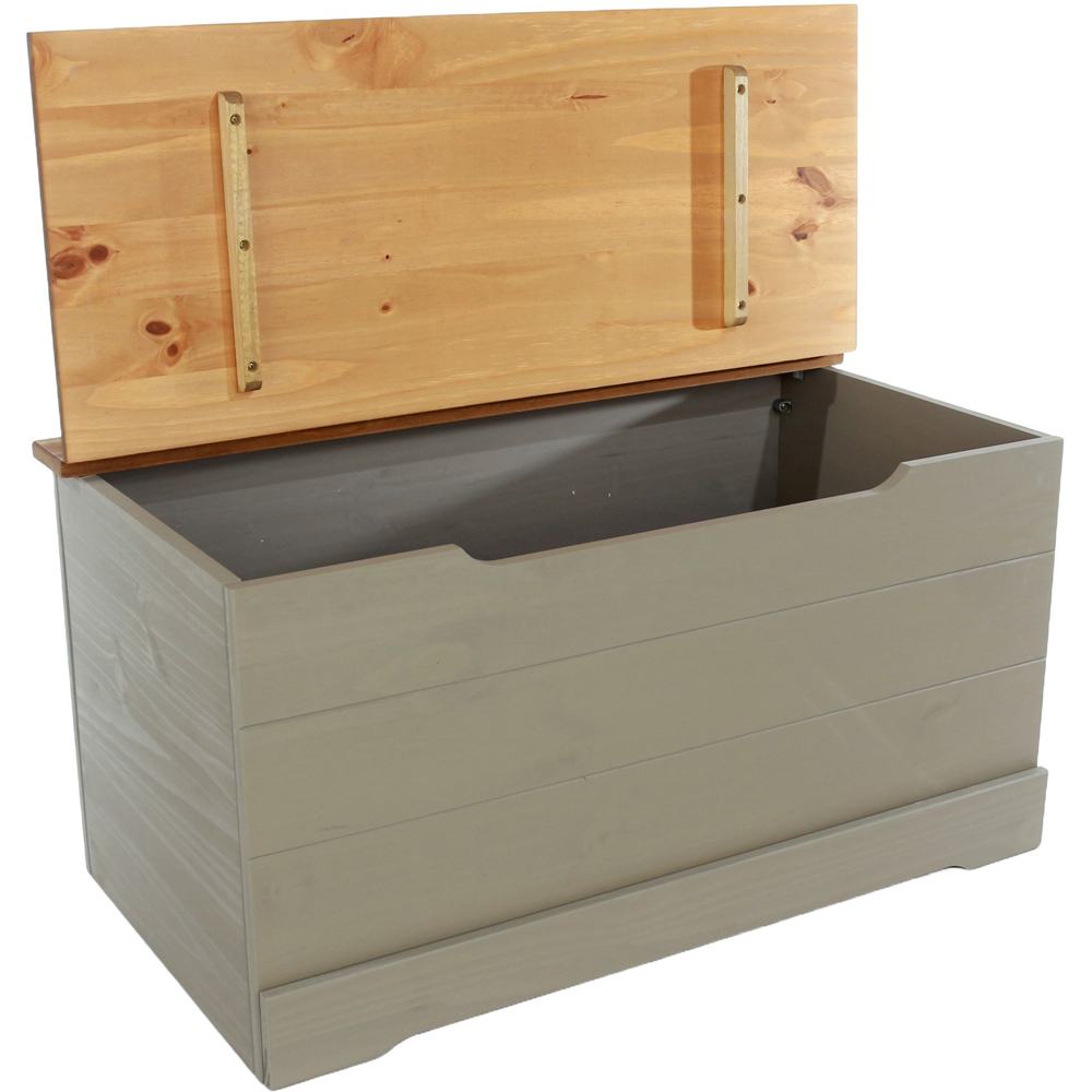 Core Products Corona Classic Grey Pine Wood Storage Trunk Image 4