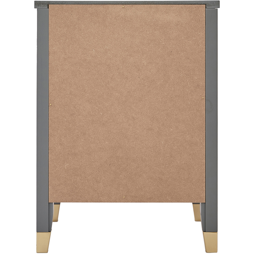 Palazzi 2 Drawer Grey Wide Bedside Table Image 4