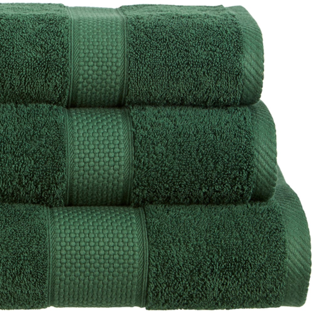 Imperial Ringspun Combed Cotton Bottle Green Turkish Bath Towel 2 Pack Image 2