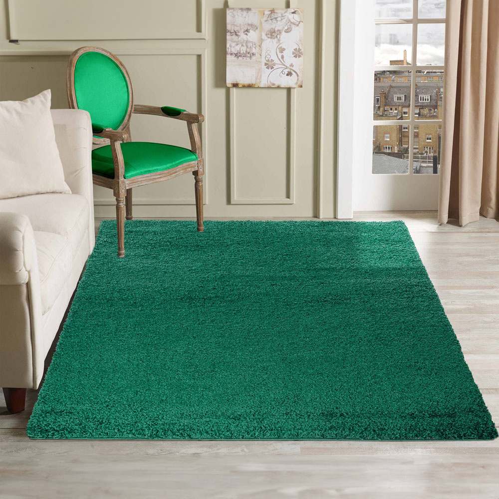 Desire Rugs Oxford Emerald Plain Shaggy Rug 120 x 170cm Image 2