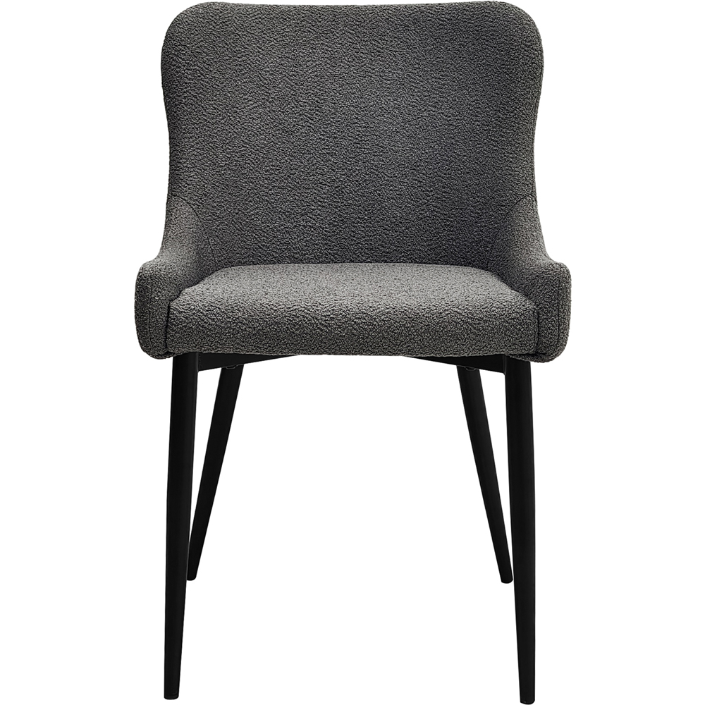Bentley Designs Rubens Set of 2 Grey Boucle Dining Chair Image 2