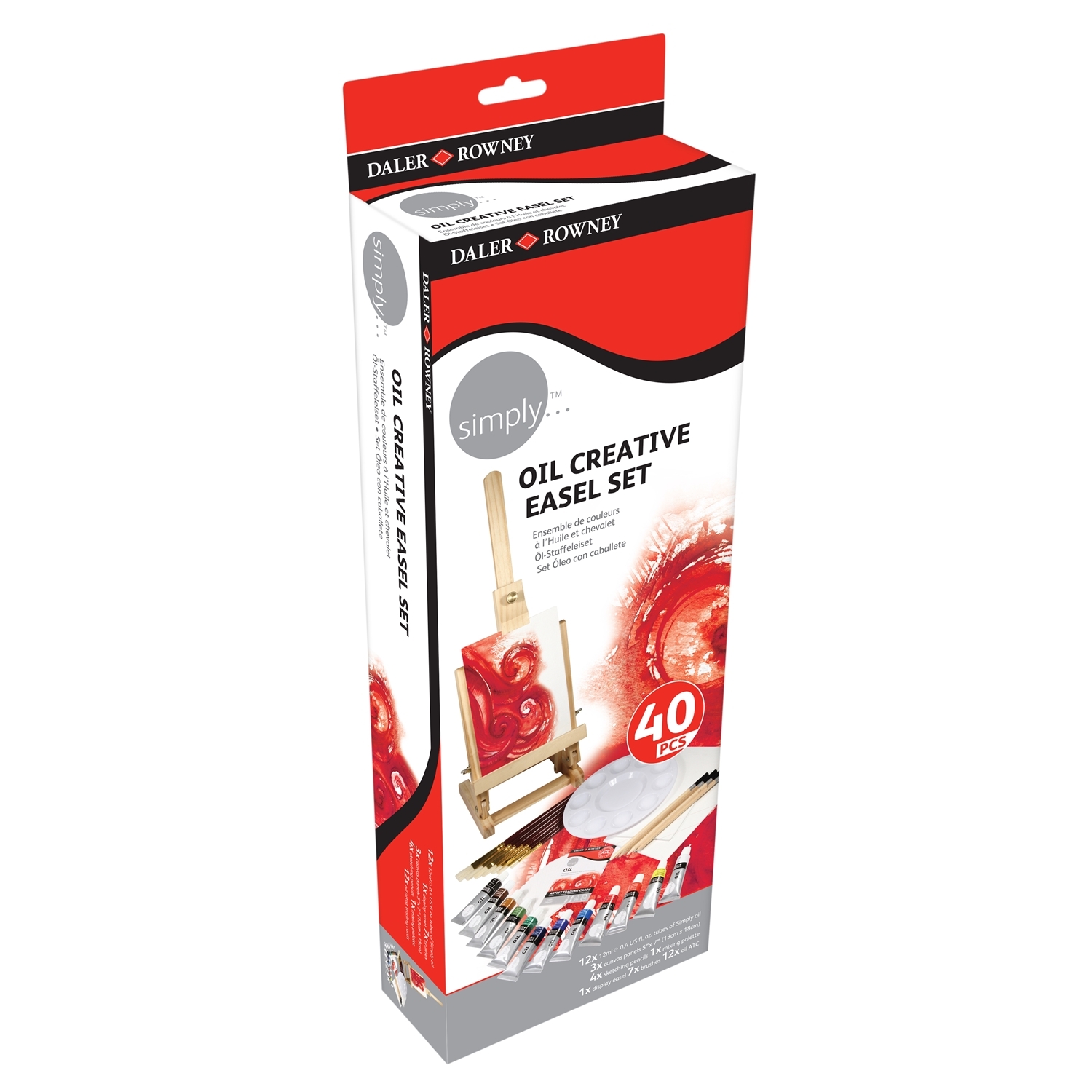 Daler Rowney Simply Oil Mini Easel Set of 40 Image